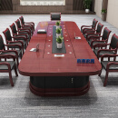 奈高（NAIGAO）油漆会议桌长桌贴实木木皮大型会议桌4.5米会议桌含16椅