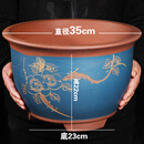 紫砂花盆大号兰花盆阳台种菜盆栽花卉特大号陶瓷花盆  馳爵 T000特大号 尺寸参照图片