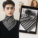 奥益亨羽绒服领子防脏围巾衣领防汗神器新款时尚秋冬季护颈保暖假领 三角围脖黑色千鸟格【一条装】