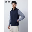 ERDOS 微皱细节连帽背心简约易搭配保暖休闲日常男士马甲 藏蓝 L 175/96A