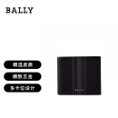 巴利 BALLY 奢侈品 新年礼物 男士黑色条纹短款牛皮钱夹钱包 BRASAI.CS/60 6240266