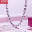 和叶珠宝 高端pt950男士铂金项链男白金猫眼佛珠项链 镭射车花 23.15克 60cm 约4mm粗 现货速发