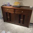 新中式全实木餐边柜乌金木禅意现代鞋柜装饰茶水柜餐厅门厅储物柜 白蜡木1300*400*900