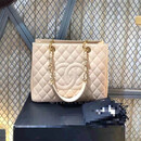 香奈儿（Chanel）【二手99新】香奈儿Chanel CF jumbo GST 黑色 荔枝皮 手提 单肩 女士手袋 女包 米金（闲置未使用品）