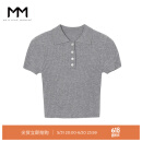 麦檬MM miu系穿搭超好看灰色短款polo毛衫针织短袖上衣夏季薄款 浅灰色5F7932761 预售[6月3日]发 160/85CM/M