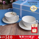 WEDGWOOD[冬日特惠]欢愉假日杯碟咖啡杯碟茶杯碟高颜值情侣杯新婚礼 欢愉假日2杯2碟(象牙白+树莓)