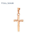 谢瑞麟（TSL）18K金吊坠简约十字架彩金挂坠不含链AG686