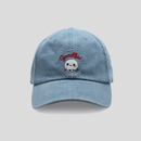 GOOD BAI GOODEES刺绣logo图案水洗弯檐棒球帽 牛仔浅蓝