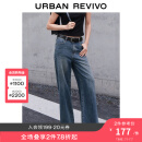 UR2024夏季新款女装时尚百搭洗水阔腿显瘦牛仔长裤UWV840122 中蓝 27