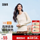 森马（Semir）长袖T恤女吸湿发热抗菌紧身内搭2024圆领抓绒套头衫109724101007