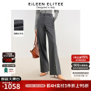 朗姿欧洲EiLEEN ELITEE2024年冬季新款灰色羊毛职业显瘦西装裤子 中灰色 M