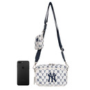 MLB旗舰官方章若楠同款包包女包情侣男女斜挎包女士单肩包女神节礼物 纽约洋基队/奶油色 F