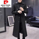 皮尔卡丹（pierre cardin）国际品牌高级感青年过膝长款风衣春秋季男士加厚外套韩版修身大衣 1929黑色(加棉加.厚) M