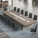 登邦大型会议桌长桌子工作台办公室长条桌椅组合培训办公家具简约现代 5.5米+20把椅子[升级加厚]