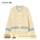 LACOSTE X le FLEUR* 联名法国鳄鱼男女同款开衫毛衫|AH8063 IX1/米白色 M/175