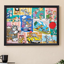 聪派拼图相框空框70x50cm裱框1000片木质框架挂墙装饰家居装饰 黑色