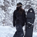 AWKA滑雪服抓绒衣摇粒绒防寒保暖外套女秋冬季户外滑雪中间层男女款 黑色 S