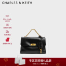 CHARLES&KEITH25春季新品中号kerry邮差包单肩包斜挎包包女包女士CK2-80782515 Black黑色 中包