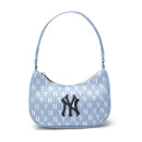 MLB官方包包女包 潮流老花系列NY拎包单肩包24年时尚新款3ABQS012N 浅蓝色