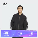 adidas运动保暖棉服男装阿迪达斯官方三叶草JD3743 黑色/橘黄 L
