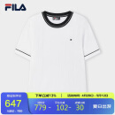 FILA斐乐官方女子编织衫2025夏季时尚休闲简约基础短袖上衣