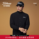 Titleist泰特利斯高尔夫服装男士针织外套24冬PLAY保暖绵羊毛棒球衫夹克 黑色 L