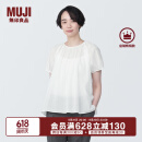 无印良品（MUJI） 女式 强捻短袖罩衫女士衬衫衬衣内搭夏季款纯棉全棉上衣BC2J8C4S 白色 M 160/84A