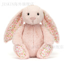 Jellycat英国Jellycat花布邦尼兔毛绒玩具兔子玩偶儿童礼物送礼复活节新品 胭脂粉色 31cm
