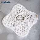 KINBATA日本毛发过滤器下水道水槽防堵塞浴室硅胶地漏盖头发过滤网白色