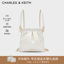 CHARLES&KEITH迷你菱格流浪包单肩斜挎双肩包包女包生日中秋礼物CK2-60782390 Cream奶白色 S