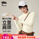 蕉下（beneunder）摇粒绒上衣女修身弹力长袖半高领亲肤内搭打底衫PO15223原露米M