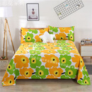 星悦盛帆不起球】纯棉老粗布床单三件套加厚全棉单人双人大床炕单宿 金色年华 2.3x2.7米床单+枕套一对