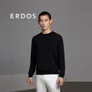 ERDOS 春夏圆领长袖职场通勤风商务休闲套衫简约男针织衫 黑 L 175/96A