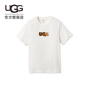 UGG春季新款男女同款时尚舒适纯色字母圆领休闲短袖T恤 1168480 NMB | 光晕白色 S