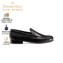 Stefano Ricci/史蒂芬劳.尼治男鞋 24秋冬哑光鳄鱼皮休闲乐福鞋 黑色 39