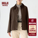 无印良品（MUJI）女式 不易沾水 灯芯绒领夹克 短款休闲外套  BDE92C4S 深棕色 L 165/88A