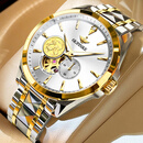 劳力士王子【9999足金真龙】瑞士手表男士进口机械表高档十大品牌24k黄金表 R3260间金白面-典藏版 附带9999足金【真龙】鉴定证书 41mm