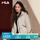 FILA 杨幂同款|斐乐官方女士棉服2025春新款时尚简约休闲连帽保暖外套 蒸汽白-IV M (165) 84A
