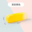 君诚（JUNCHENG）硅胶笔袋大容量铅笔袋可爱笔盒可水洗文具盒 渐变黄色