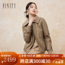 菲妮迪（FINITY）短款皮棉衣女2024冬季新款小个子时尚高级通勤休闲 卡其色 S