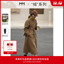 麦檬【明星同款】MM麦檬秋冬中长款驼色羊毛双面毛呢大衣女599A170681 驼色戗驳领70681 150/76A/XS建议95-110斤拍