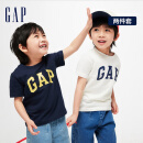 Gap男女幼童春季纯棉字母logo短袖T恤儿童装两件装404338 蓝白组合 110cm(4-5岁)亚洲尺码