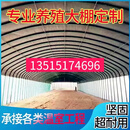 蔬菜温室大棚大棚骨架全套鸡棚羊棚牛棚猪棚椭圆管大棚半坡式大棚 镀锌管圆管 6米宽10米长高配通风送券膜机送