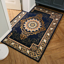 七七家地垫入户门垫家用门口脚垫红色喜庆防滑耐磨进门地毯中式 871蓝 120*180cm只做好品质