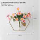 墙上装饰品挂件墙上水培花瓶壁挂创意餐厅墙面壁饰挂件家居客厅背 六角试管水培+47小邹菊深粉