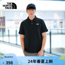 北面（The North Face）【经典款】POLO衫男短袖T恤休闲半袖舒适透气24春夏上新|87UX JK3/黑色 M/170