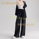 洛德顿 RUODEDUN孕妇裤新款阔腿孕妇裤子外穿休闲孕早期装小个子薄款孕妇裤 黑色 M
