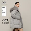 麦檬【反季特惠】MM90鹅绒休闲连帽保暖miu系羽绒服商场同款冬 中灰 155/80A/S （105-125斤）