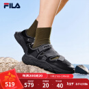 FILA 斐乐官方男鞋 MARS SANDAL复古凉鞋2024夏季新款火星凉鞋 黑-BK 41