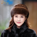 杜卡西（DEKASE）貂皮帽子女秋冬季新款保暖整皮水貂毛帽子优雅礼帽中老年裘皮帽子 咖啡 XL（60cm）以上